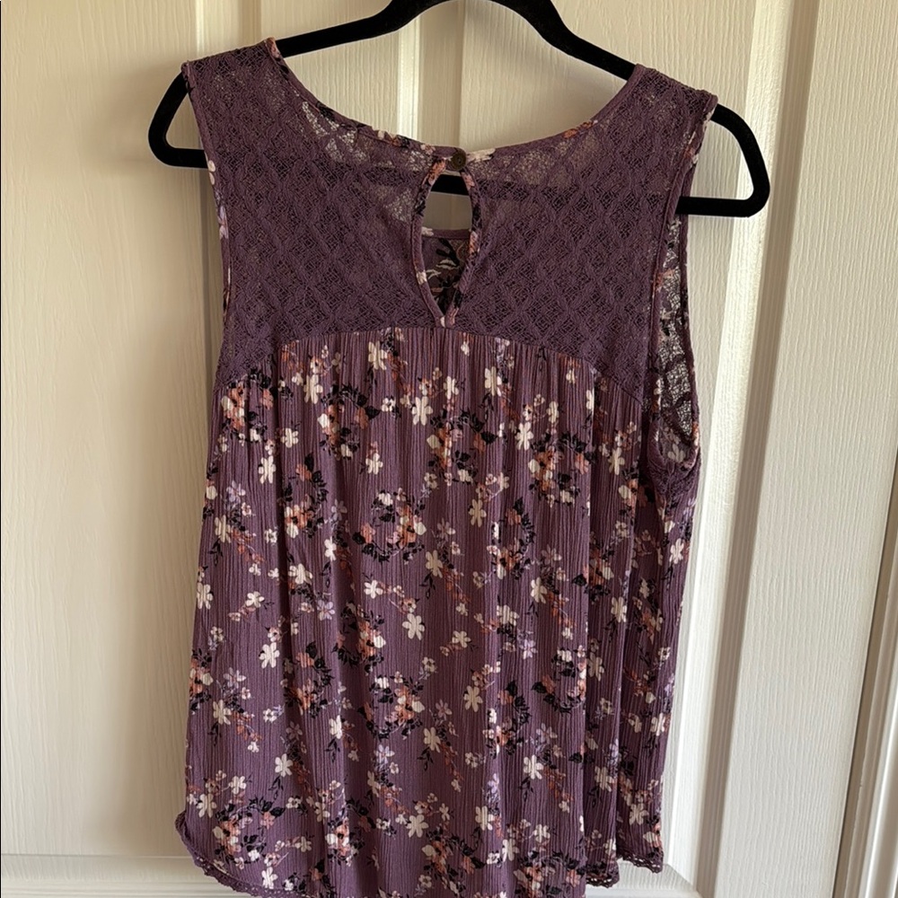 Floral Embroidered Purple Blouse - Picture 4 of 5